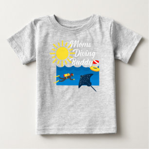 Mamas Diving Buddy Design - Baby Fine Jersey T-Shi Baby T-shirt