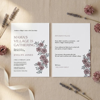 Mamas Dorf Baby Shower Einladung - 2-seitig