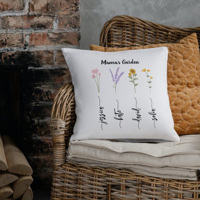 Mama's Garden Personalisiert Kids nam Muttertag Kissen (Von Creator hochgeladen)