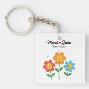 Mamas Garten, wo Liebe wächst Florale Typographi Schlüsselanhänger