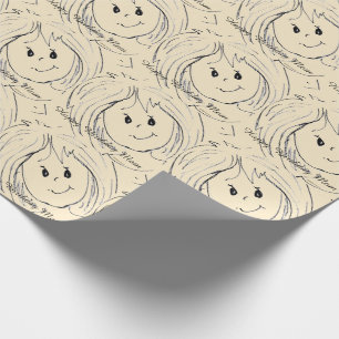 Mamas Geburtstag animierte Gesichtsgrafiken Geschenkpapier