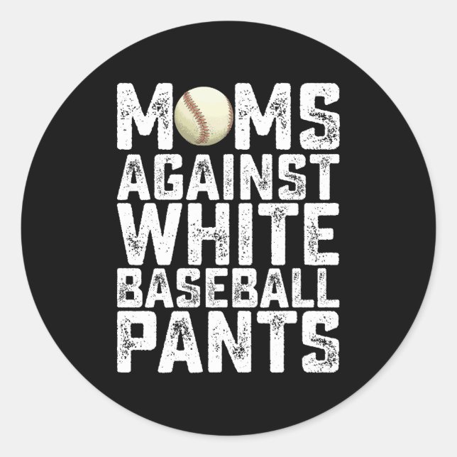 Mamas gegen den Muttertag weißer Baseballschwanzti Runder Aufkleber (Vorderseite)