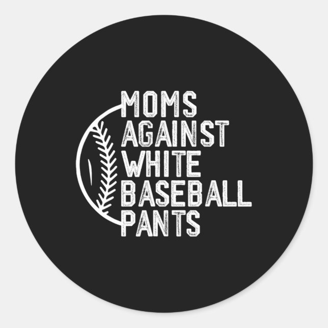 Mamas gegen die Baseball-Baseball-Mama Mot Runder Aufkleber (Vorderseite)