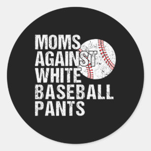 Mamas gegen Weißbaseball Pants Funny Baseball Runder Aufkleber