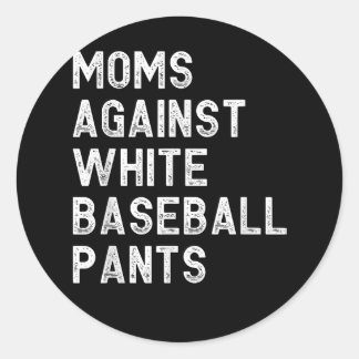 Mamas gegen weiße Baseballpflanzen - Funny Basebal Runder Aufkleber