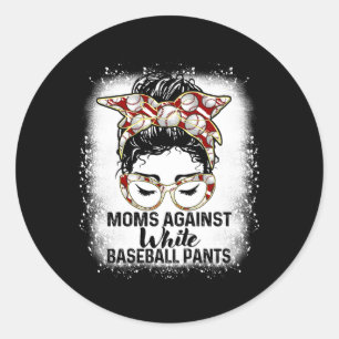 Mamas gegen weiße Baseballpflanzen Runder Aufkleber