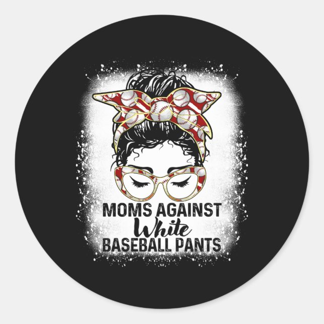 Mamas gegen weiße Baseballpflanzen Runder Aufkleber (Vorderseite)