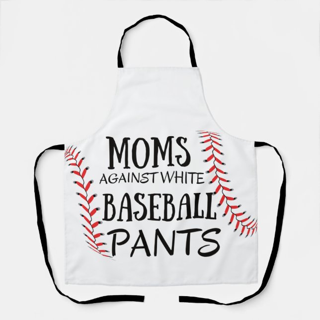 Mamas gegen weiße Baseballpflanzen Schürze (Vorderseite)