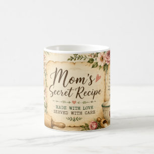 Mamas Geheimrezept Küchenkaffee-Tasse mit Blumenmu Kaffeetasse