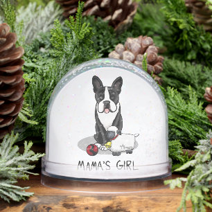 Mama's Girl #2 Boston Terrier (schwarz) - Niedlich Schneekugeln