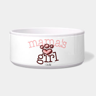 Mama's Girl Pink Paw Print Heart Napf