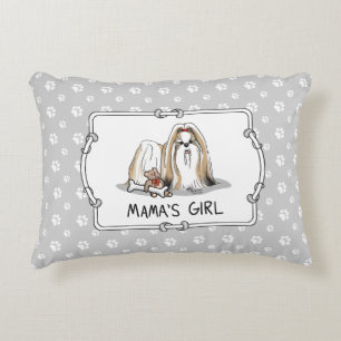 Mamas Girl Shih Tzu (bräunlich weiß) Mama des Hund Dekokissen