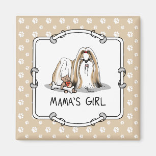 Mamas Girl Shih Tzu (bräunlich weiß) Mama des Hund Magnet