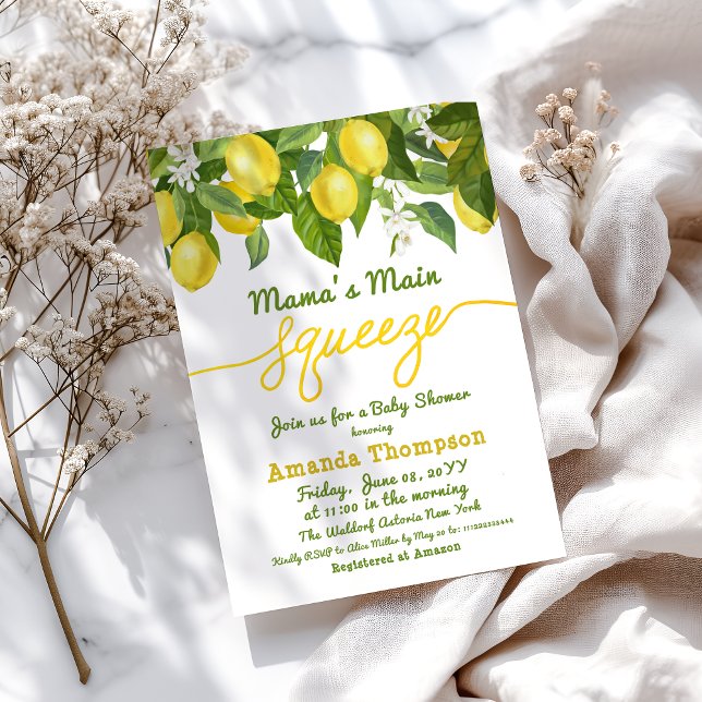 Mamas Haupt-Squeeze-Lemon-Babydusche Einladung (Von Creator hochgeladen)