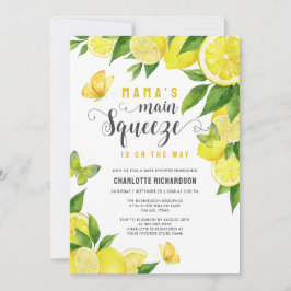 Mama's Haupt Squeeze Lemon Butterfly Babydusche Einladung