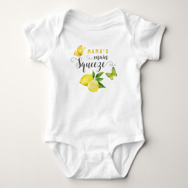Mamas Hauptpresse Niedlicher Lemon-Schmetterling Baby Strampler (Vorderseite)