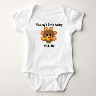 Mama's kleine Truthahn mit beliebigem Namen Baby B Baby Strampler