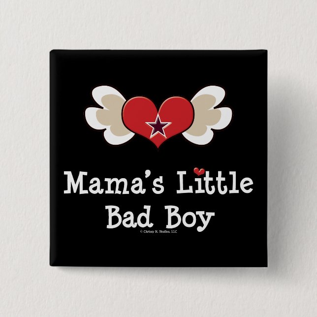 Mamas kleiner böse Junge-Funny-Kids-Knopf Button (Vorderseite)
