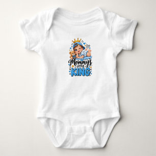 Mamas kleiner König Süßer Baby-Jungen-Krone-Teddyb Baby Strampler