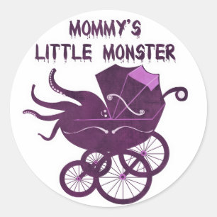 Mama's Kleines Monster. Runder Aufkleber