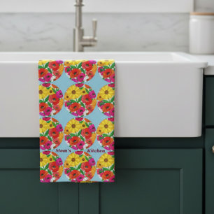 Mamas Küche Retro-Blumen Dopamin-Dekor Geschirrtuch