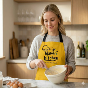 Mamas Küchen Dame Chef Personalisiert Schürze
