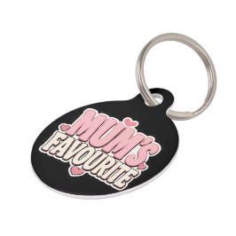 Mamas Lieblings-Hundehalsband mit lustigem Spruch Haustiermarke
