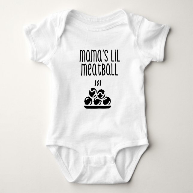 Mama's Lil Meatball Baby Shirt und Bodysuit (Vorderseite)