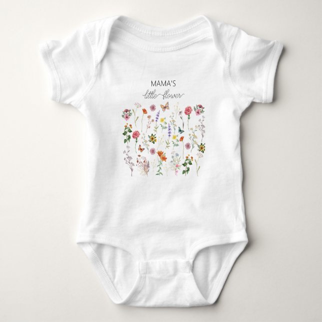 Mama's Little Blume Wild Blume Baby Bodysuit Baby Strampler (Vorderseite)