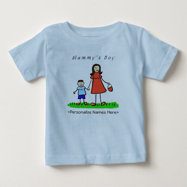 Mama's Little Boy - Brünett Mother & Son Shirt (Vorderseite)