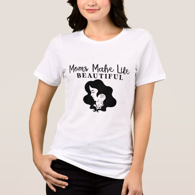 Mamas machen das Leben schön Tri-Blend Shirt (Vorderseite)