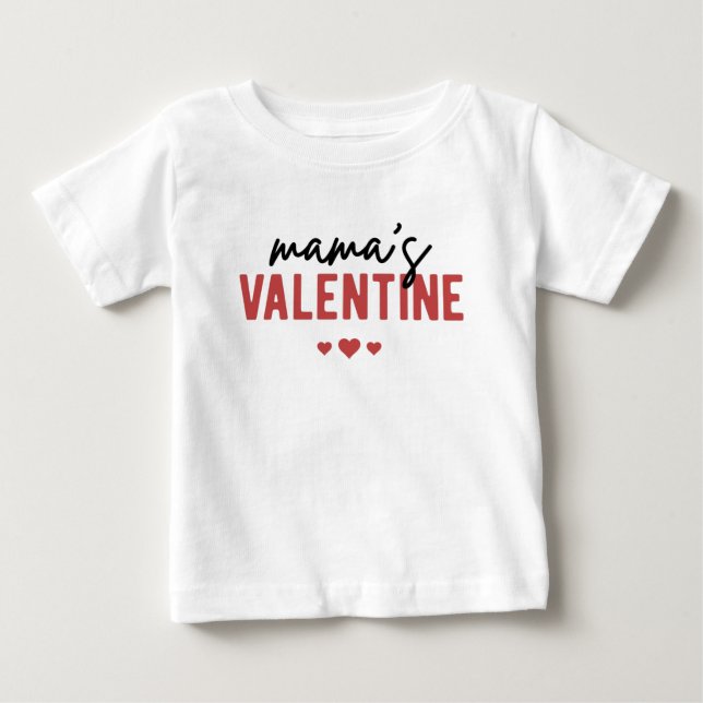 Mamas Niedlicher Valentinstag Baby T-shirt (Vorderseite)