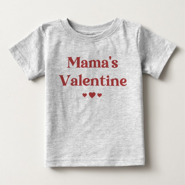 Mamas Niedlicher Valentinstag Baby T-shirt (Vorderseite)
