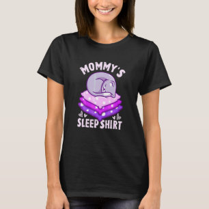 Mamas Schlafende Schlafende Katze Lila T-Shirt