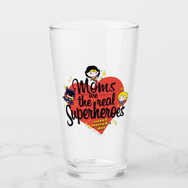 Mamas sind die wahren Superhelden Glas (Vorderseite)