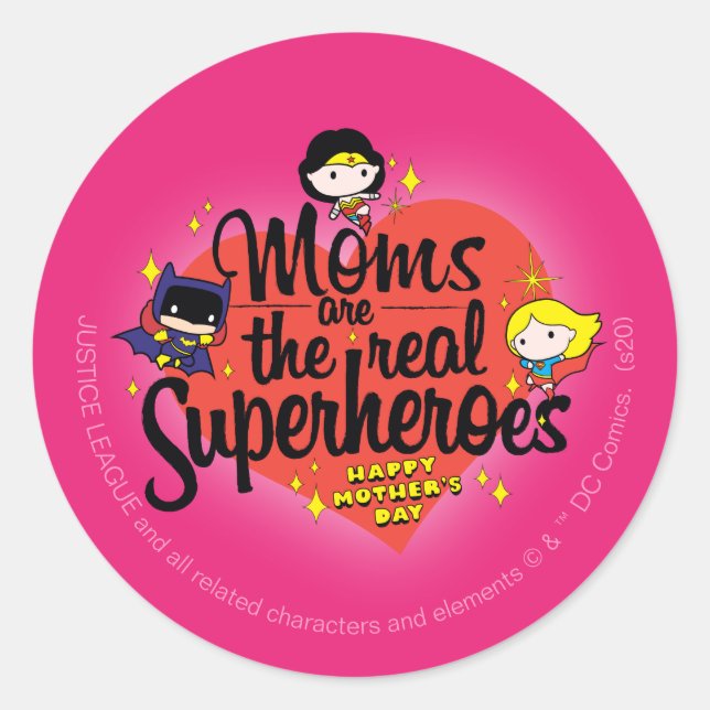 Mamas sind die wahren Superhelden Runder Aufkleber (Vorderseite)