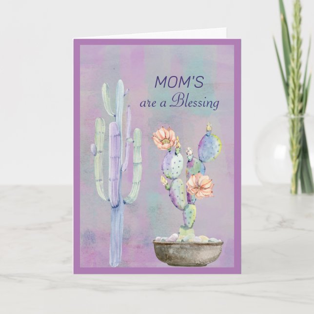 MAMAS sind eine Segen-Aquarellkaktur-Karte Karte (Vorderseite)