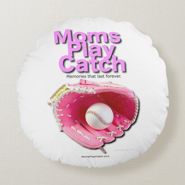 Mamas spielen Catch Rundes Kissen (Vorderseite)