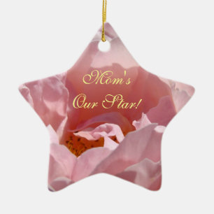 Mamas Stern! Hängeschmuck-Geschenk Rosa Rose Keramik Ornament