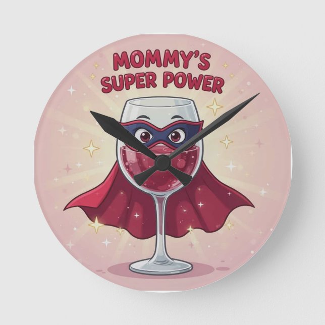 Mamas Supermagnet Runde Wanduhr (Vorderseite)