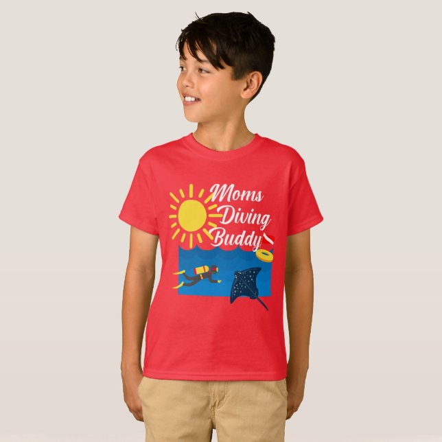 Mamas tauchen Buddy Design - Kids' Basic T - Shirt (Vorne ganz)