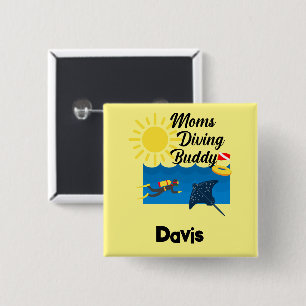 Mamas tauchen Buddy Design - Knopf Button