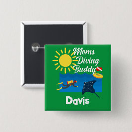 Mamas tauchen Buddy Design - Square Magnet Button