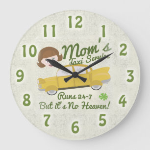 Mamas Taxi Service Große Wanduhr