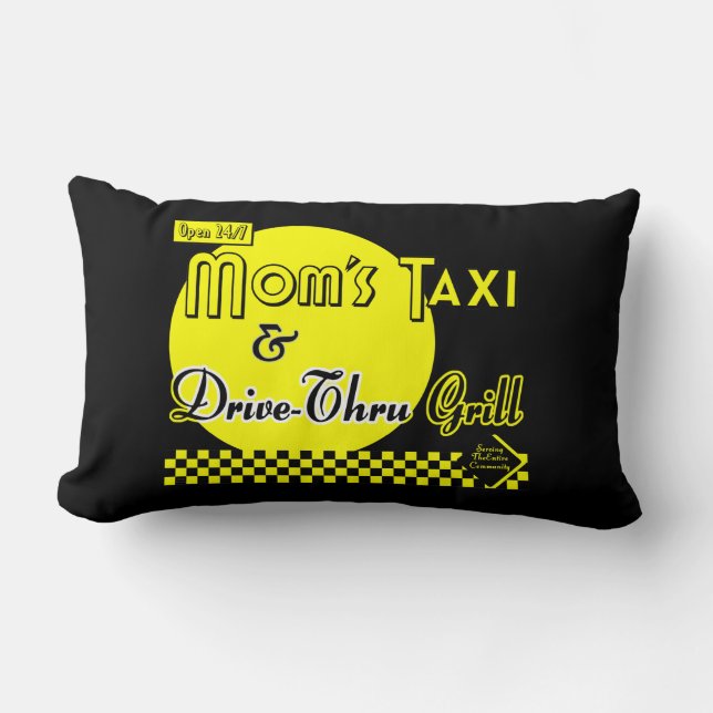 Mamas Taxi und Grill Retro Kissen (Vorderseite)