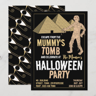 Mama's Tomb-Thema, Escape Room Halloween-Party Einladung