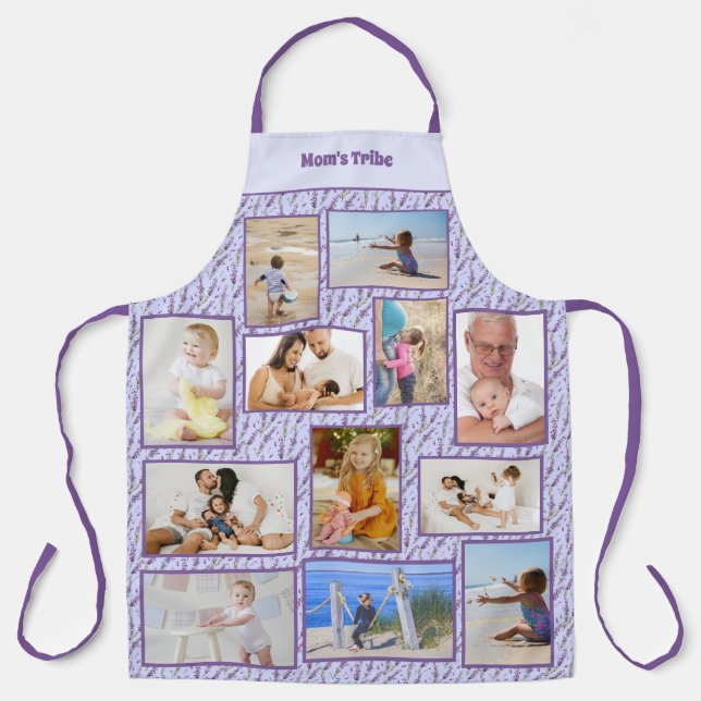 Mama's Tribe Family Foto Collage Lavender Schürze (Vorderseite)