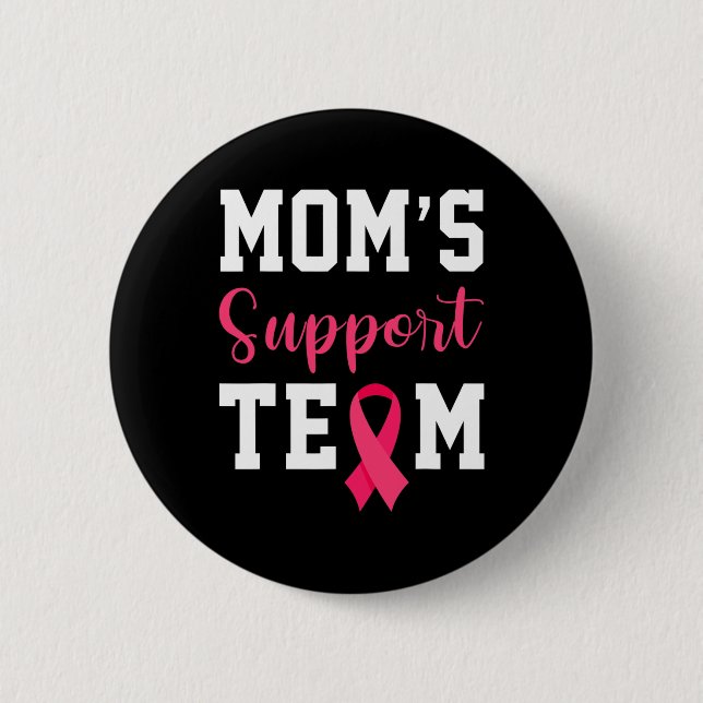 Mamas unterstützen Team Survivor Brustkrebs Bewuss Button (Vorderseite)