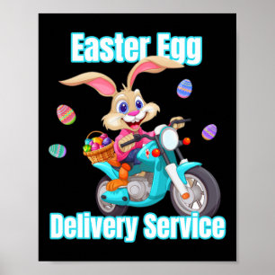 Mamas Vater Ostereier Lieferservice Bunny Motorrad Poster