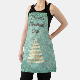 Mama's Weihnachtscafé festive Snowflakes Custom Schürze